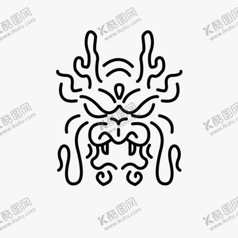 编号：16738909210549360764【酷图网】源文件下载-线条龙头图案