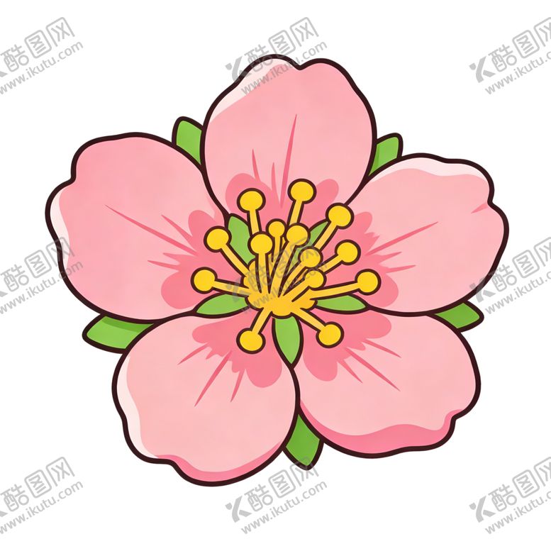 编号：92978604091142142497【酷图网】源文件下载-粉色桃花插画