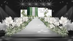 白色系浪漫婚礼舞台布置