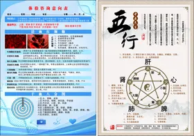 彩页体验五行养生海报写真展板