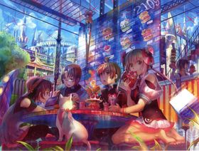 二次元美女手绘插画图片