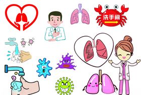 保护肺部洗手素材