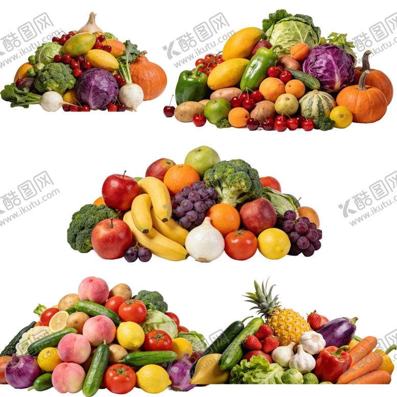 编号：63350404050647134037【酷图网】源文件下载-新鲜果蔬集合