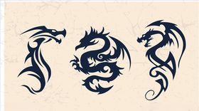 龙图标莲花图标龙LOGO