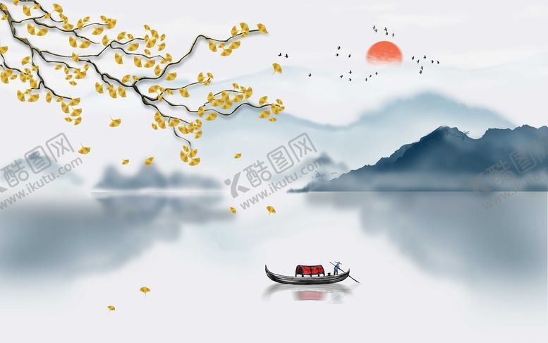 编号：28463109220540294039【酷图网】源文件下载-中式水墨山水
