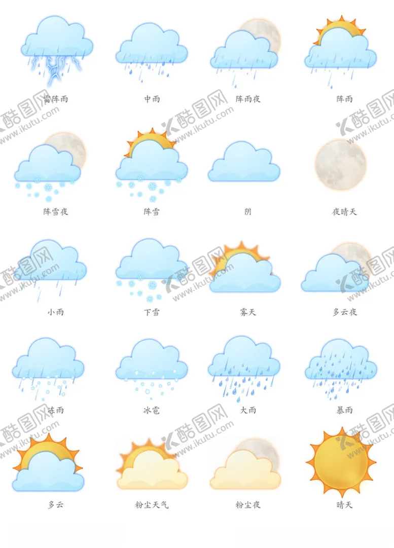 编号：34387901272112023806【酷图网】源文件下载-天气气象图标