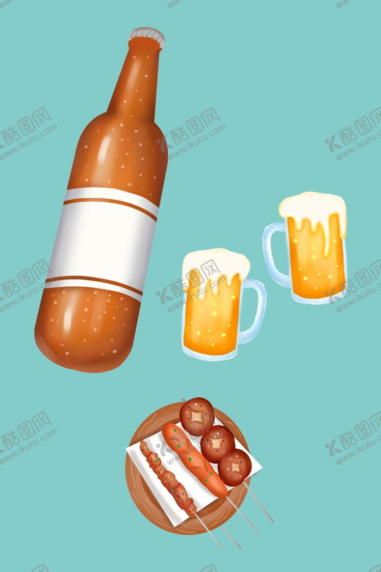 编号：45017209140411502567【酷图网】源文件下载-啤酒烧烤素材