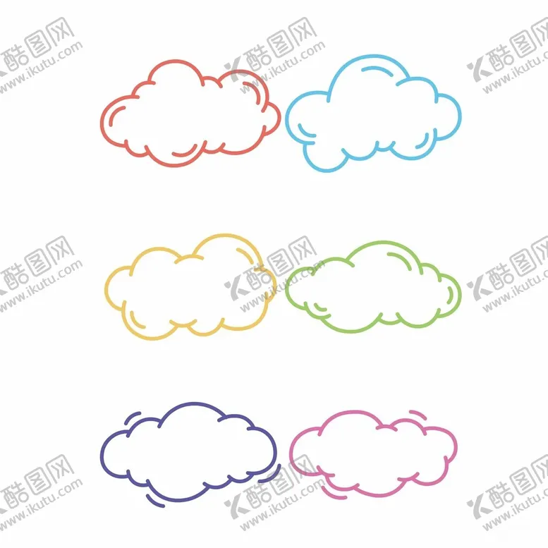 编号：60210502170823026068【酷图网】源文件下载-线条云朵轮廓