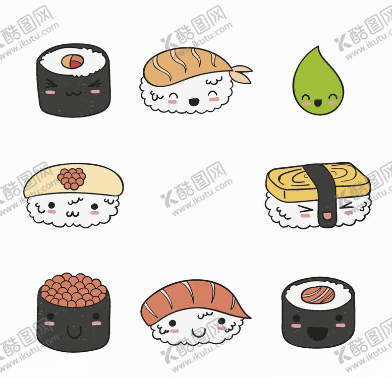 编号：46631507032210009885【酷图网】源文件下载-可爱寿司