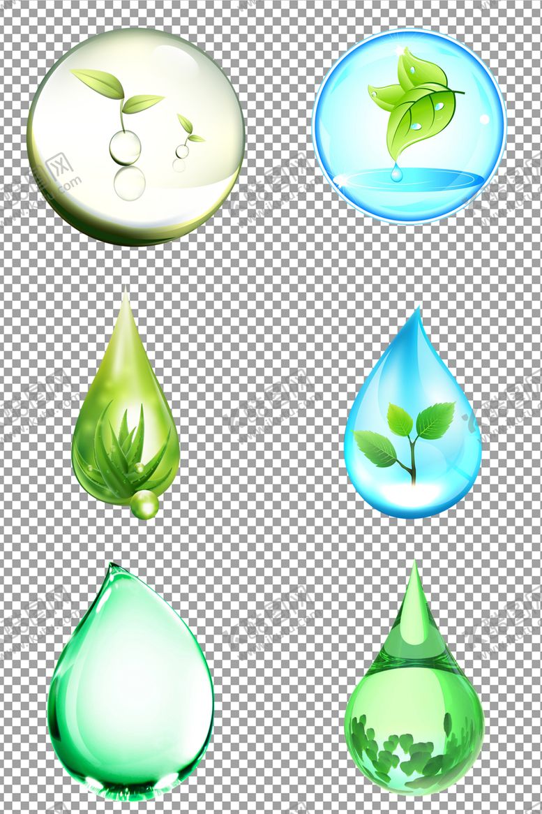 编号：95207309082226158985【酷图网】源文件下载-绿色环保水滴