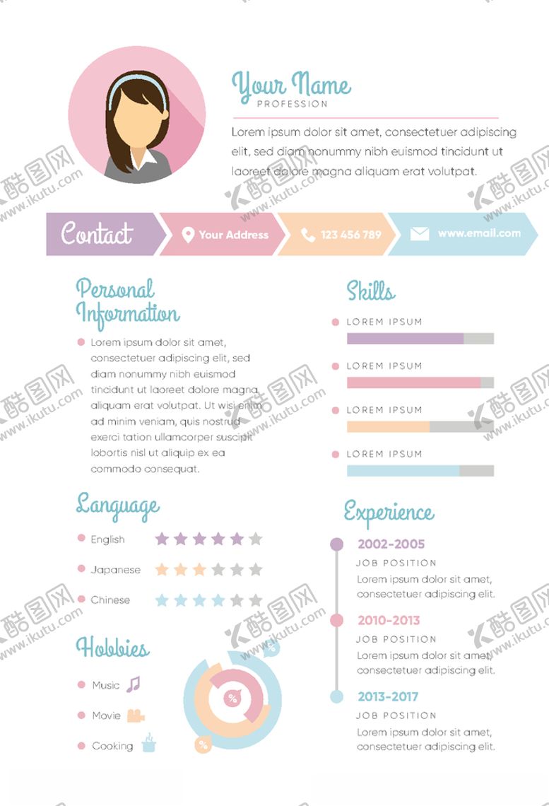 编号：24341009210029143721【酷图网】源文件下载-简历模板