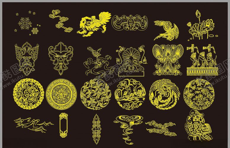 编号：86341610311056164287【酷图网】源文件下载-花纹图案传统图案圆形花纹