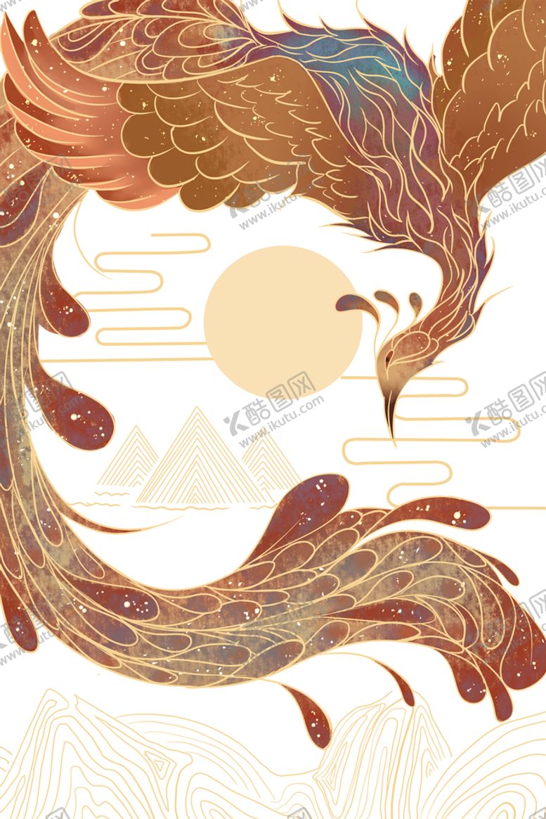 编号：92735809151544458106【酷图网】源文件下载-国潮凤凰图案