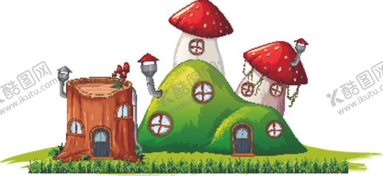 编号：22564511010300208692【酷图网】源文件下载-卡通蘑菇屋