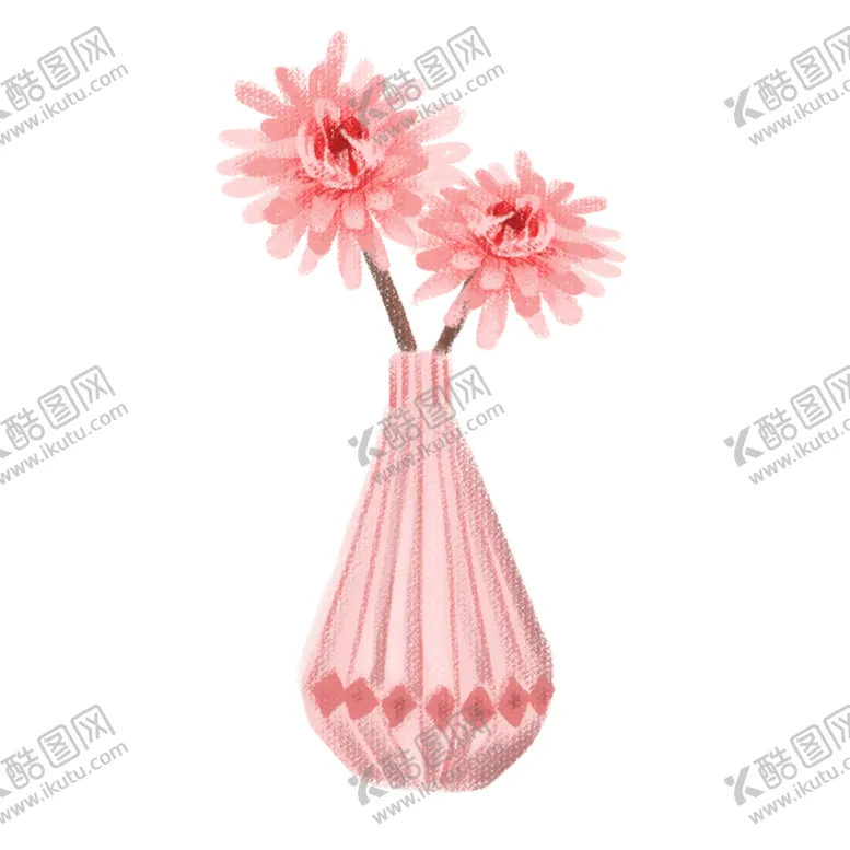 编号：45218302092301291411【酷图网】源文件下载-小粉红花创意花瓶母亲节