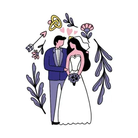 结婚礼服卡通人物男人