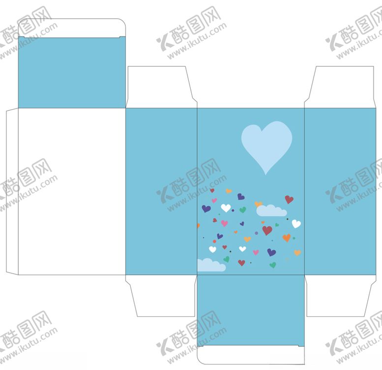 编号：74446109192210416466【酷图网】源文件下载-简洁蓝色包装盒平面图