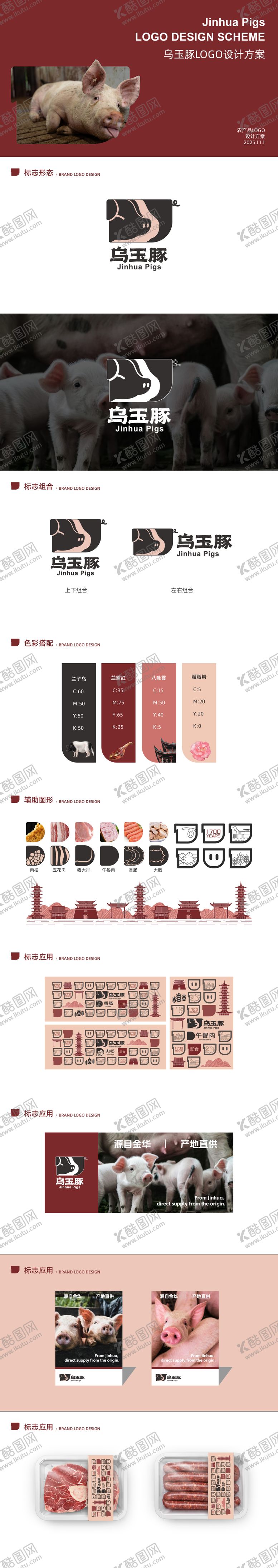 编号：61575003090627468960【酷图网】源文件下载-猪农产品logo标志品牌VI设计