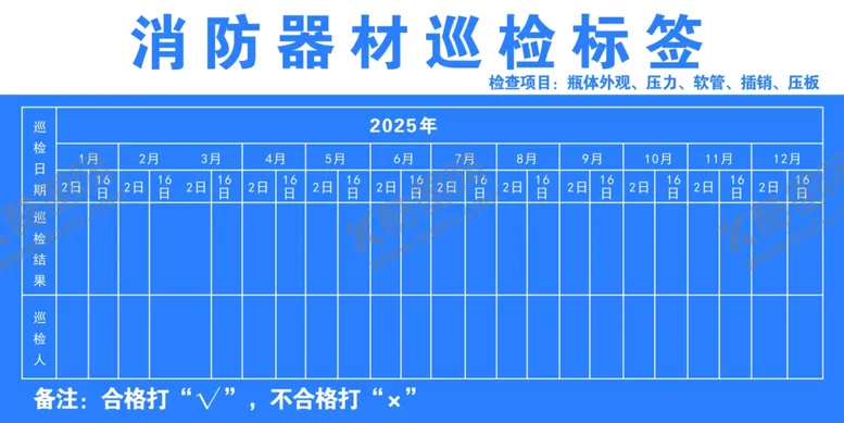 编号：14668502041305033795【酷图网】源文件下载-消防器材巡检标签