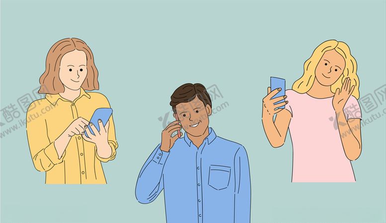 编号：50138107132119272241【酷图网】源文件下载-用手机人物