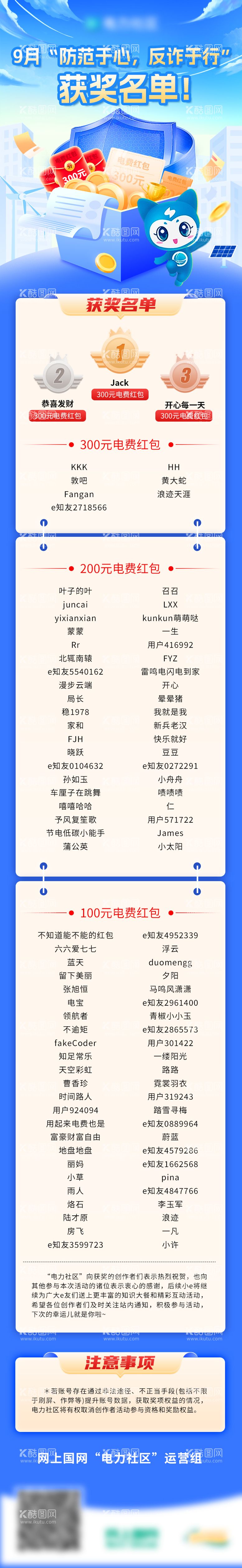 编号：88297212021549554723【酷图网】源文件下载-网络安全答题获奖名单长图海报