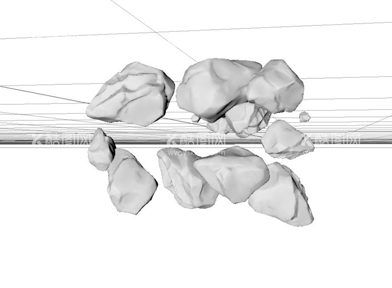 编号：18257609160549533948【酷图网】源文件下载-C4D模型石头石子素材