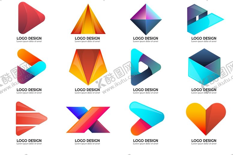 编号：10512004242246537504【酷图网】源文件下载-多样几何创意图标集合