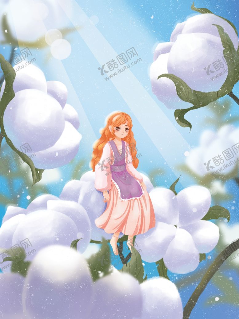 编号：73407603132158028956【酷图网】源文件下载-唯美棉花插画