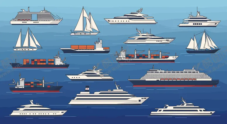 编号：55111712181551589145【酷图网】源文件下载-船只海洋插图