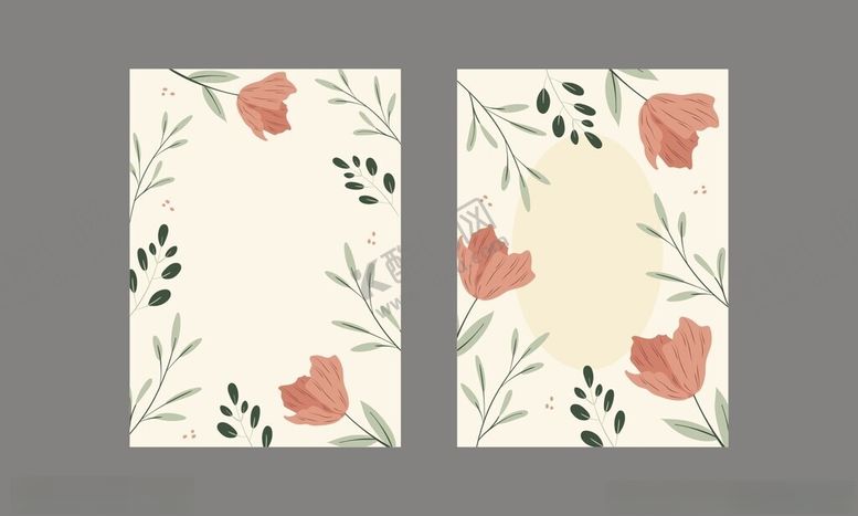 编号：13318811192234327227【酷图网】源文件下载-花朵婚礼邀请函请柬贺卡卡片素材