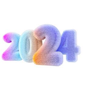 2024创意字体毛绒渐变