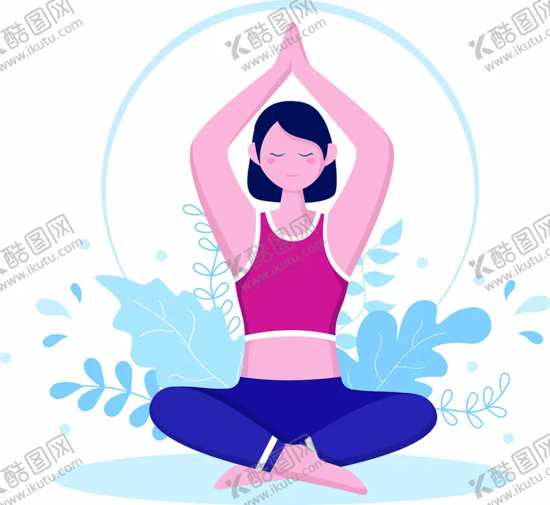 编号：97526410050046445978【酷图网】源文件下载-Ai矢量瑜伽运动插画
