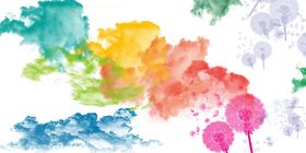 彩色云朵蒲公英