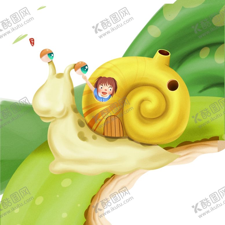 编号：28789304010021193789【酷图网】源文件下载-蜗牛女孩插画