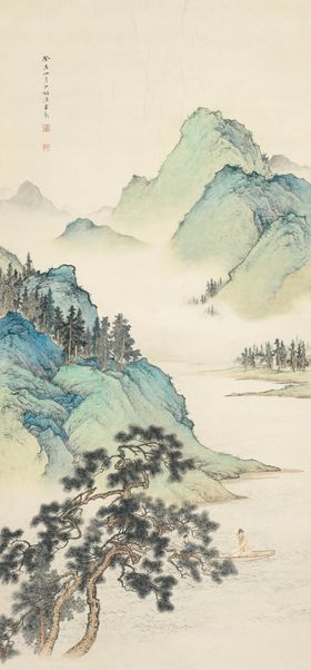 国画设计背景墙书房传统文化