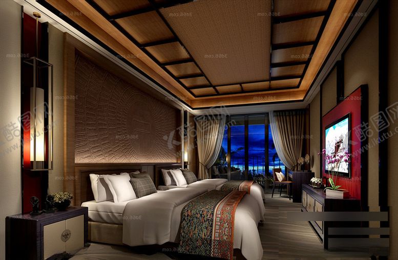 编号：63503210120445431335【酷图网】源文件下载-藏式风格卧室