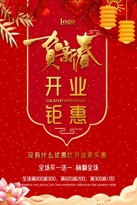 开业新年活动海报 
