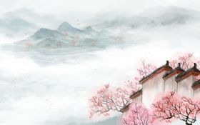 古风国潮意境复古海报背景素材