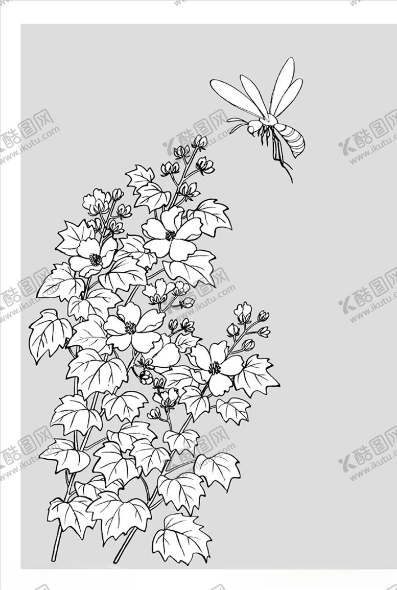 编号：39353009300559272184【酷图网】源文件下载-线描花朵