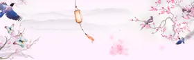 手绘桃花插画海报图片展板樱矢量