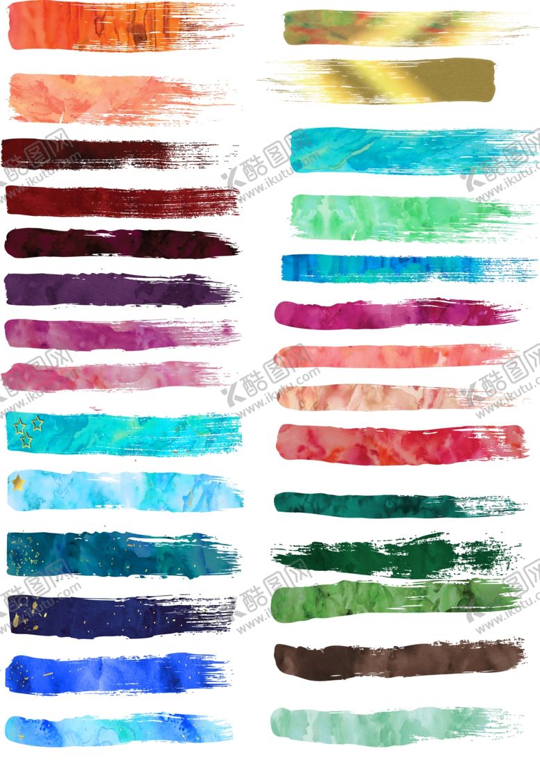 编号：43740610022045498793【酷图网】源文件下载-彩色水彩笔触