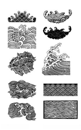 国潮海浪浪花纹理