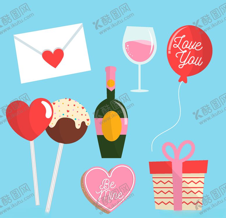 编号：95065709240024348975【酷图网】源文件下载-浪漫情人节元素