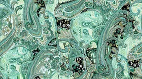 蓝绿色腰果花佩斯利