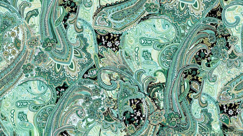 编号：52694211142116485430【酷图网】源文件下载-蓝绿色腰果花佩斯利