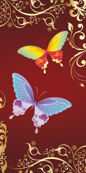 蝴蝶花纹手机壳渐变炫彩