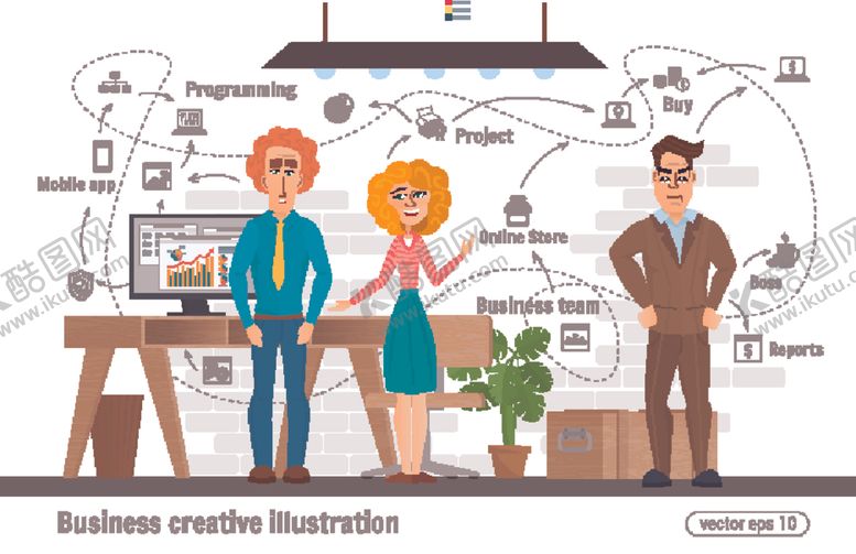 编号：57912909231241455813【酷图网】源文件下载-扁平化工作场景与人物
