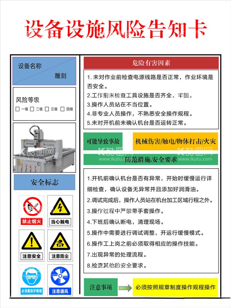 编号：33465611251800307178【酷图网】源文件下载-设备风险制度牌