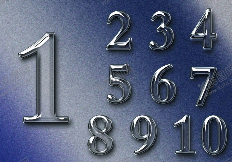 编号：41901011012231367420【酷图网】源文件下载-质感玻璃数字psd