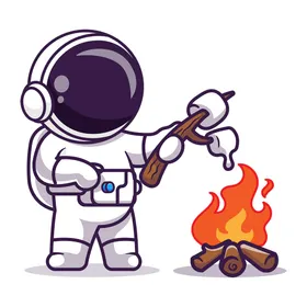 卡通宇航员天插画Q版天宙人可爱